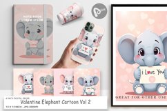 Digital Paper Valentine Elephant Cartoon Product Image 1