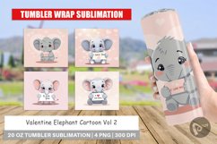Tumbler Wrap Valentine Elephant Cartoon Product Image 1