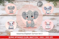 Wind Spinner Valentine Elephant Cartoon Product Image 1