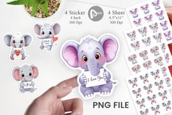 Valentine Elephant Cartoon Sticker Product Image 1