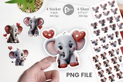 Valentine Elephant Sticker Product Image 1
