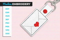 Valentine Heart Envelope Key Fob - ITH - In the Hoop Project Product Image 1