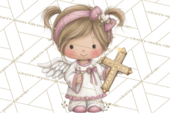 Christian Faith Clipart PNG, Angels Doves Lambs With Crosses Product Image 3