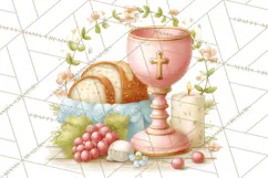 Christian Faith Clipart PNG, Angels Doves Lambs With Crosses Product Image 2