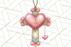 Christian Faith Clipart PNG, Angels Doves Lambs With Crosses Product Image 4
