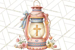 Christian Faith Clipart PNG, Angels Doves Lambs With Crosses Product Image 5