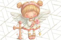 Christian Faith Clipart PNG, Angels Doves Lambs With Crosses Product Image 3