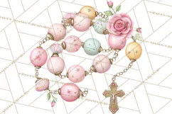 Christian Faith Clipart PNG, Angels Doves Lambs With Crosses Product Image 4