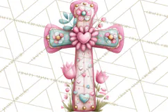 Christian Faith Clipart PNG, Angels Doves Lambs With Crosses Product Image 2