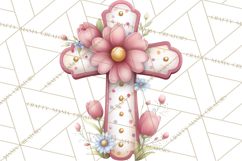 Christian Faith Clipart PNG, Angels Doves Lambs With Crosses Product Image 3