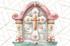 Christian Faith Clipart PNG, Angels Doves Lambs With Crosses Product Image 4