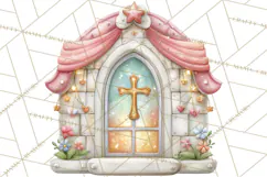 Christian Faith Clipart PNG, Angels Doves Lambs With Crosses Product Image 5