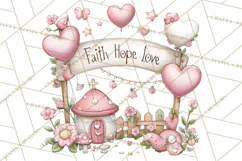 Christian Faith Clipart PNG, Angels Doves Lambs With Crosses Product Image 5