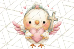 Christian Faith Clipart PNG, Angels Doves Lambs With Crosses Product Image 3