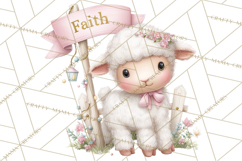 Christian Faith Clipart PNG, Angels Doves Lambs With Crosses Product Image 4