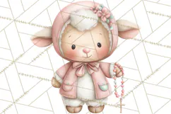 Christian Faith Clipart PNG, Angels Doves Lambs With Crosses Product Image 3
