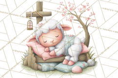 Christian Faith Clipart PNG, Angels Doves Lambs With Crosses Product Image 5