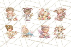 Christian Faith Clipart PNG, Angels Doves Lambs With Crosses Product Image 3