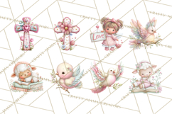 Christian Faith Clipart PNG, Angels Doves Lambs With Crosses Product Image 6
