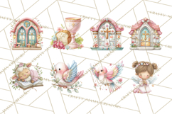 Christian Faith Clipart PNG, Angels Doves Lambs With Crosses Product Image 7