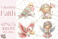 Christian Faith Clipart PNG, Angels Doves Lambs With Crosses Product Image 1