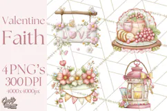 Christian Faith Clipart PNG, Angels Doves Lambs With Crosses Product Image 1