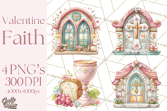 Christian Faith Clipart PNG, Angels Doves Lambs With Crosses Product Image 1