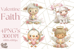 Christian Faith Clipart PNG, Angels Doves Lambs With Crosses Product Image 1