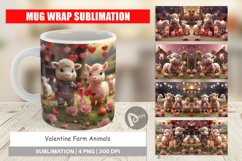Mug sublimation design Valentine Farm Animals Product Image 1