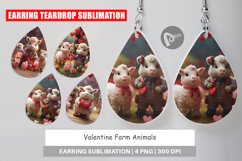 Earring Teardrop Valentine Farm Animals Product Image 1