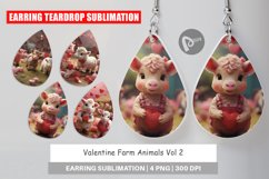Earring Teardrop Valentine Farm Animals Product Image 1
