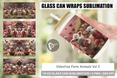 Glass Can Wraps Valentine Farm Animals Product Image 1
