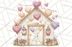 Valentine Farm Clipart PNG, Barnyard Valentine Props, Kids Product Image 2