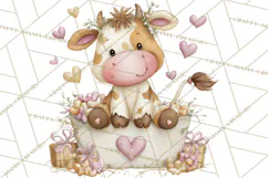 Valentine Farm Clipart PNG, Barnyard Valentine Props, Kids Product Image 3