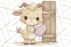 Valentine Farm Clipart PNG, Barnyard Valentine Props, Kids Product Image 5