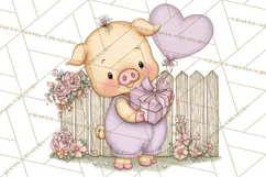 Valentine Farm Clipart PNG, Barnyard Valentine Props, Kids Product Image 4