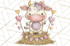 Valentine Farm Clipart PNG, Barnyard Valentine Props, Kids Product Image 2