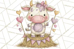Valentine Farm Clipart PNG, Barnyard Valentine Props, Kids Product Image 2