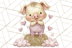 Valentine Farm Clipart PNG, Barnyard Valentine Props, Kids Product Image 4
