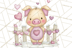 Valentine Farm Clipart PNG, Barnyard Valentine Props, Kids Product Image 5