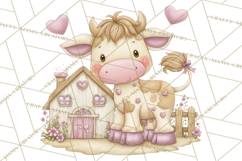 Valentine Farm Clipart PNG, Barnyard Valentine Props, Kids Product Image 2