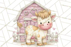 Valentine Farm Clipart PNG, Barnyard Valentine Props, Kids Product Image 3
