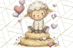 Valentine Farm Clipart PNG, Barnyard Valentine Props, Kids Product Image 5