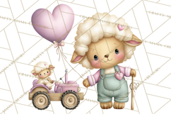 Valentine Farm Clipart PNG, Barnyard Valentine Props, Kids Product Image 3