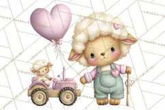Valentine Farm Clipart PNG, Barnyard Valentine Props, Kids Product Image 3