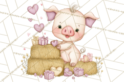 Valentine Farm Clipart PNG, Barnyard Valentine Props, Kids Product Image 3