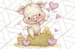 Valentine Farm Clipart PNG, Barnyard Valentine Props, Kids Product Image 5
