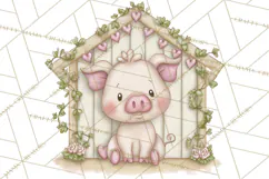 Valentine Farm Clipart PNG, Barnyard Valentine Props, Kids Product Image 2
