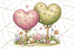 Valentine Farm Clipart PNG, Barnyard Valentine Props, Kids Product Image 3