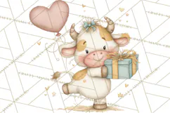 Valentine Farm Clipart PNG, Barnyard Valentine Props, Kids Product Image 4